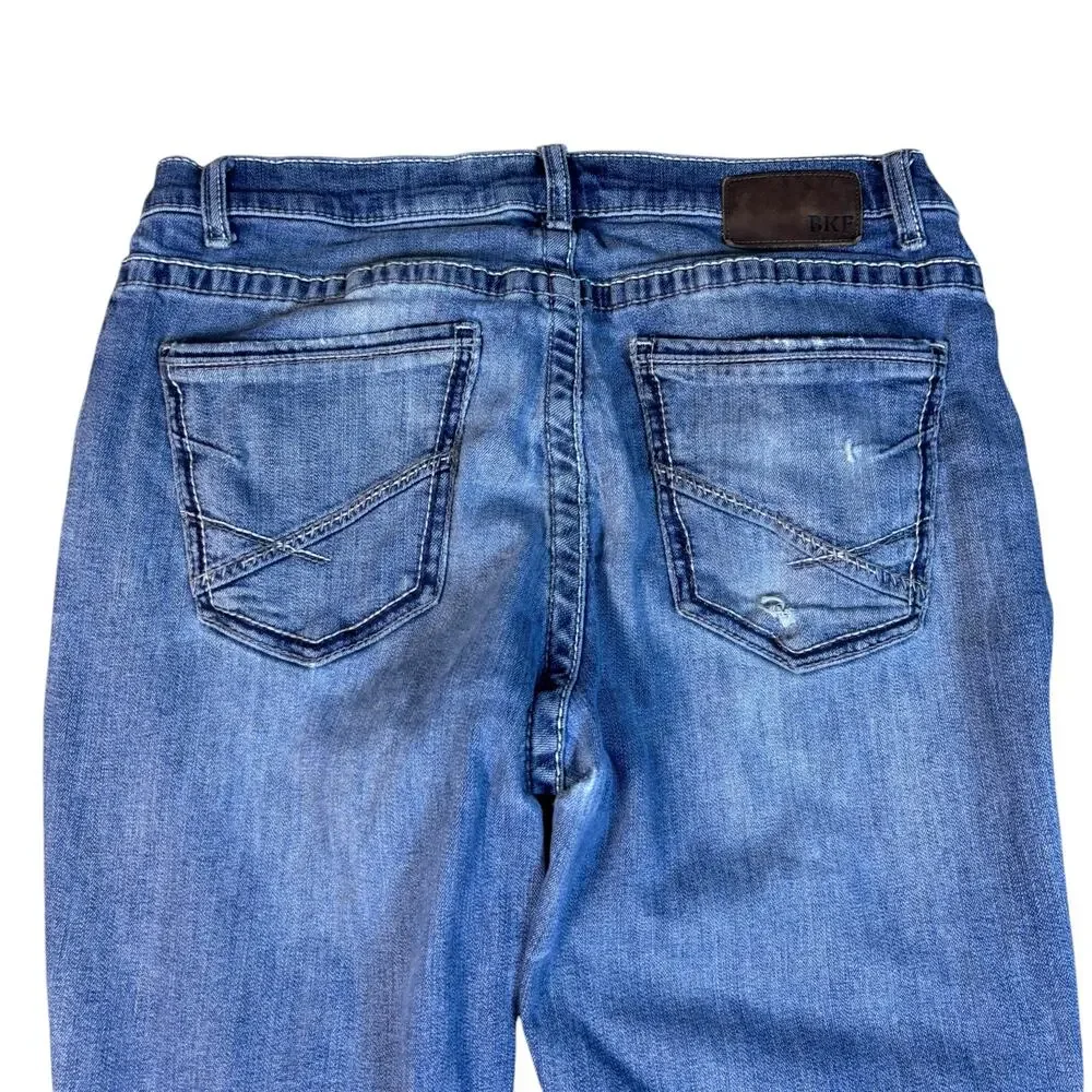 BKE jeans Tyler Straight 34x29 embroidered western stitched blue wash Buckle - Picture 2 of 7